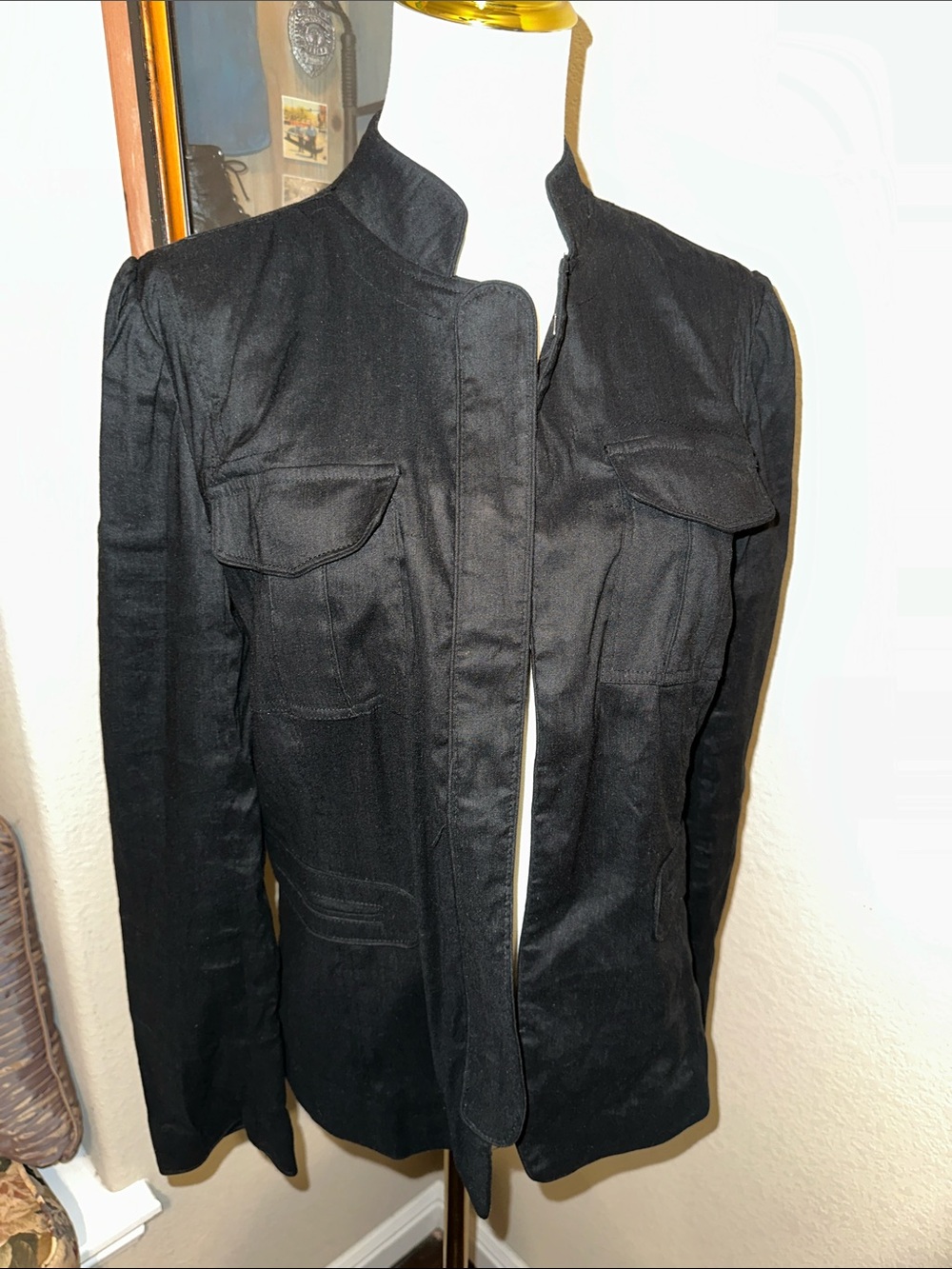 Black Military-Style Women's Jacket